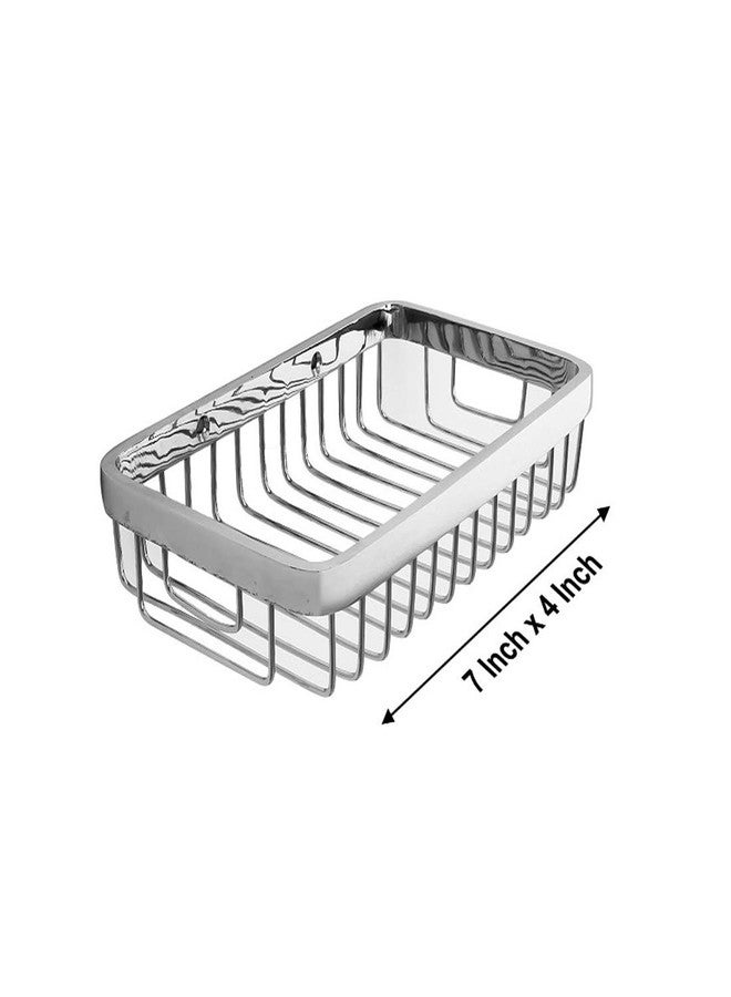 ANATOMIX Wired Full Brass Chrome Finish Wall Mounted Shelf for Kitchen and Bathroom/Bathroom Accessories/Bathroom Shelves (4”x7”, Pack of 1) - Image 3